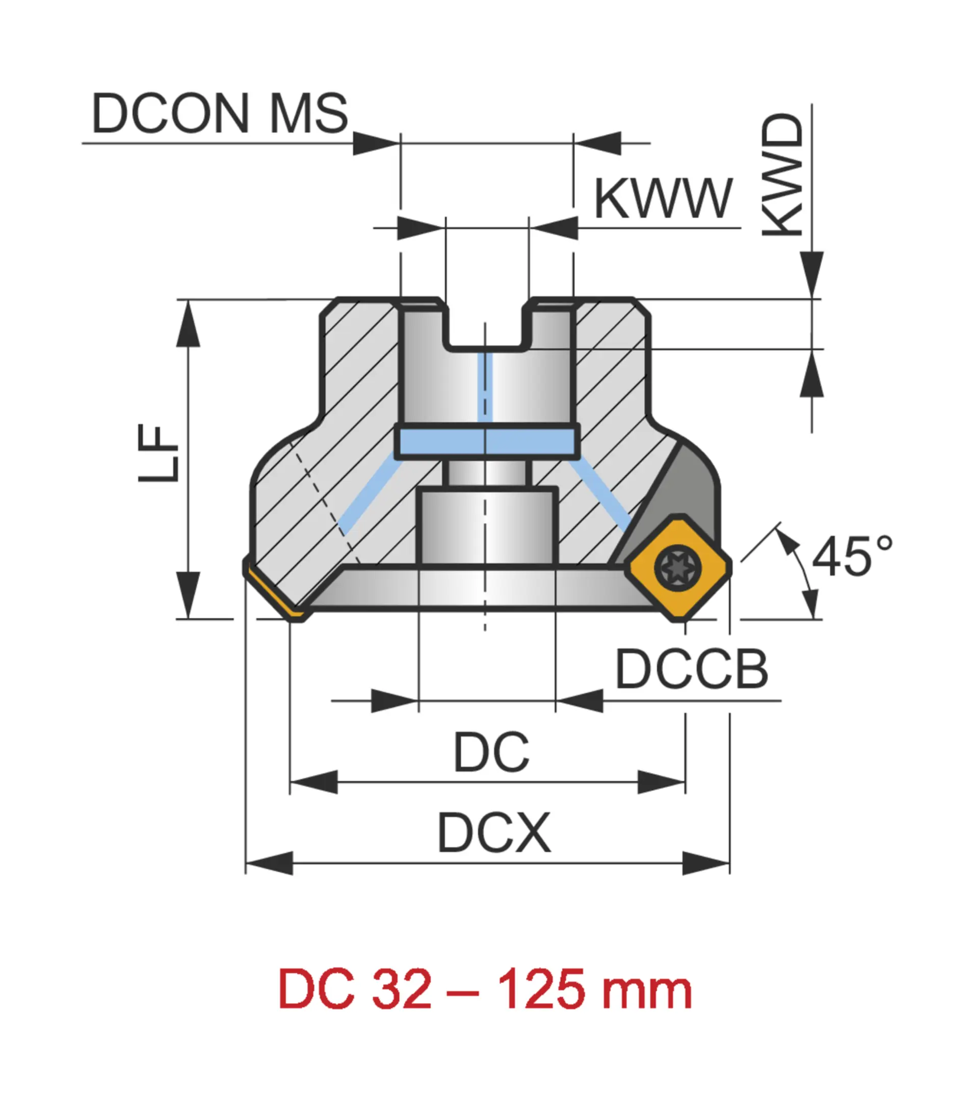 Shell Milling Cutter - Face-100A08R-S45SE09F-C