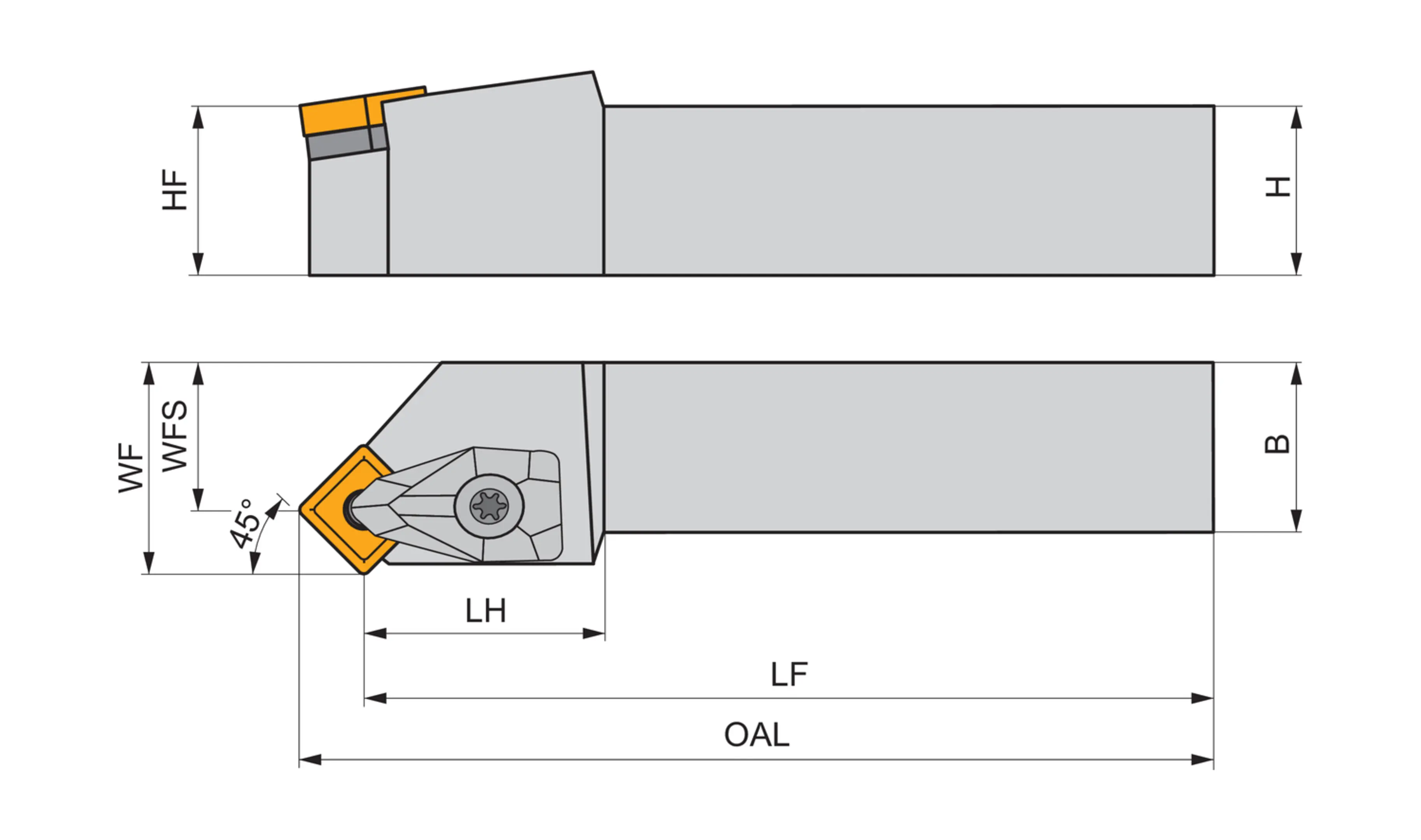 Turning Toolholder ISO D-DSSNL 2525 M 15