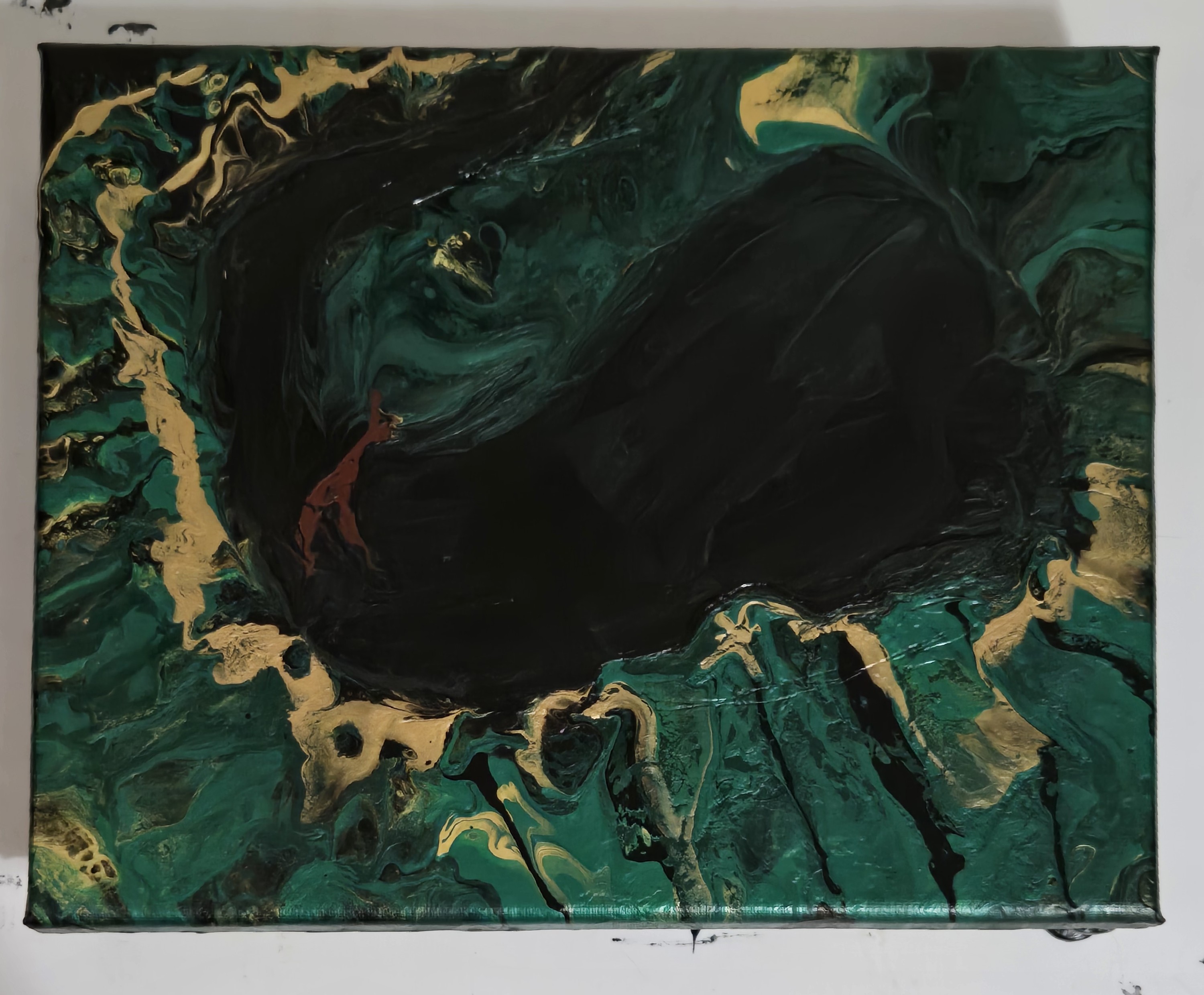 Green Serpent Acrylic Painting