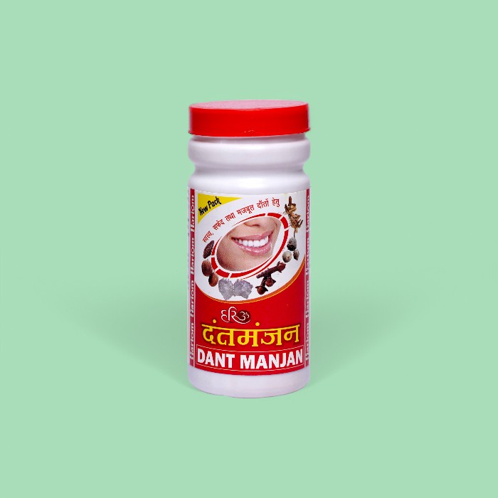 Hariom Dant Manjan 100g – Ayurvedic Tooth Powder for Strong Teeth & Fresh Breath