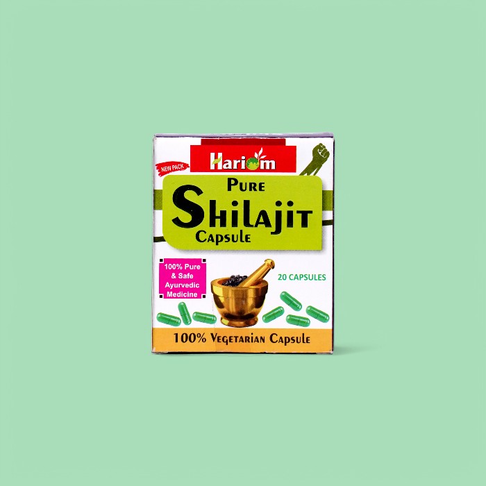 Hariom Shilajit Capsule – Pure Shilajit Extract for Strength, Stamina & Vitality (20 Capsules)