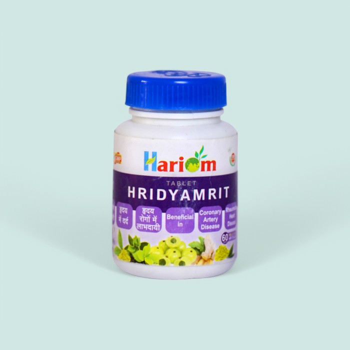 Hariom Hridyamrit Tablet 60g – Ayurvedic Heart Care for Healthy Blood Pressure & Circulation