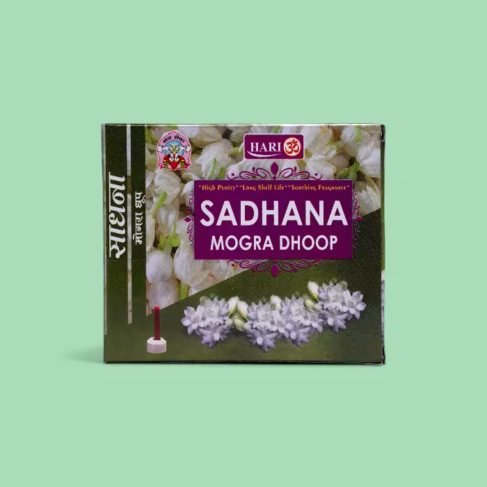 Hariom Sadhna Mogra Dhoop 100g – Premium Herbal Dhoop with Divine Mogra Fragrance for Pooja & Meditation