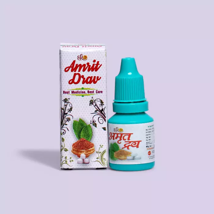 Hariom Amrit Drav 10ml – Ayurvedic Drops for Cold, Cough & Throat Relief