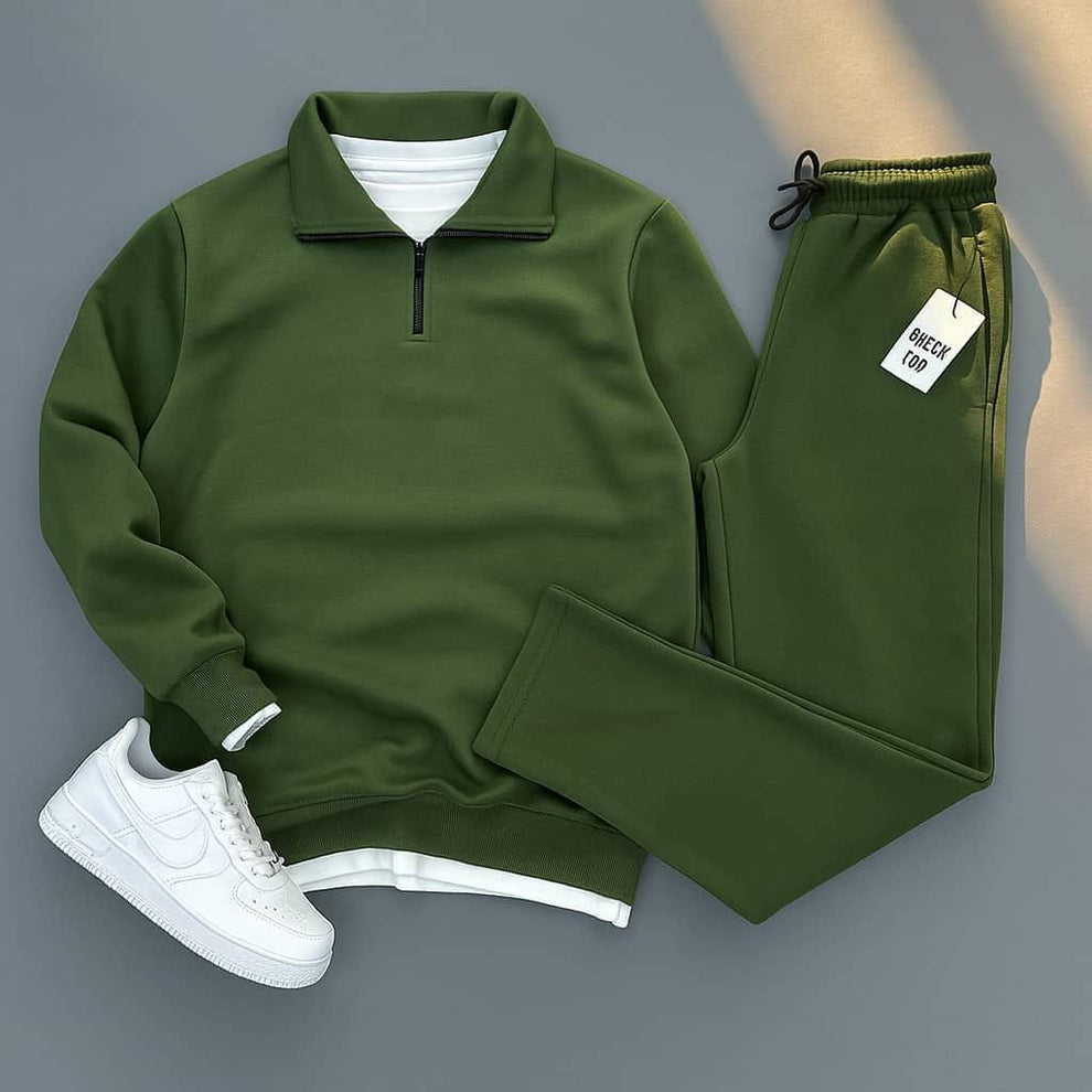 Olive Green Tracksuit Set