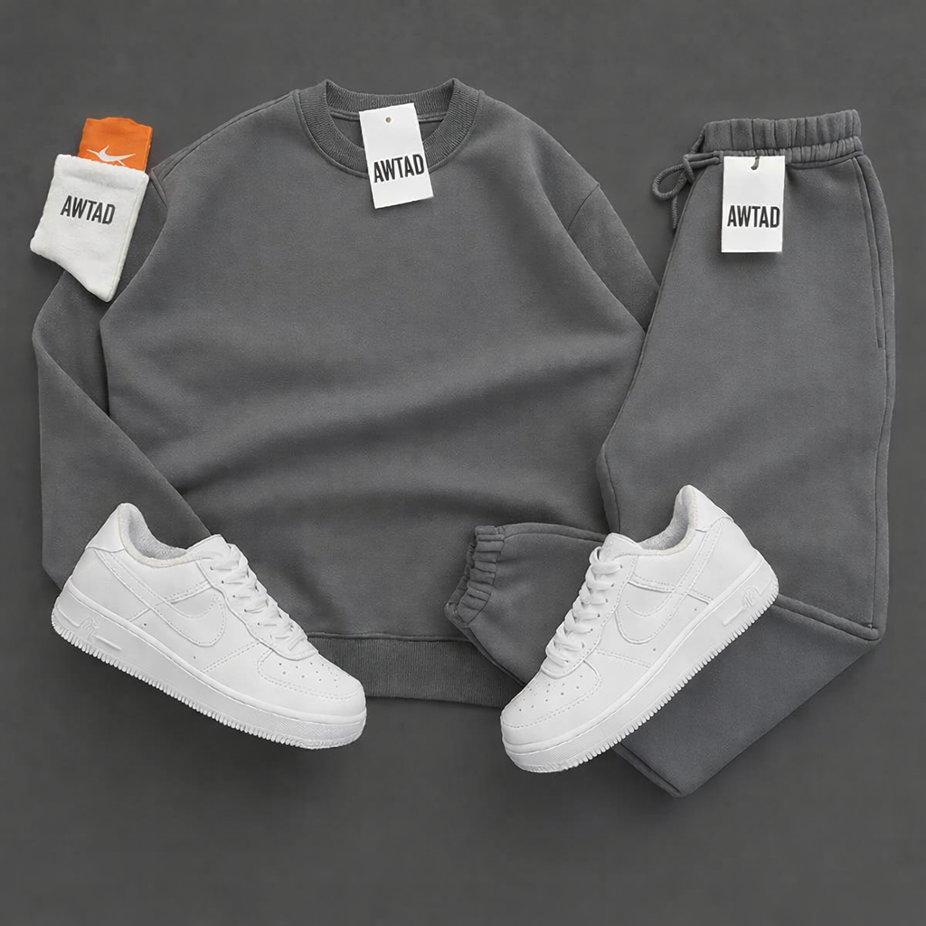 Gray Sweatshirt and Jogger Set