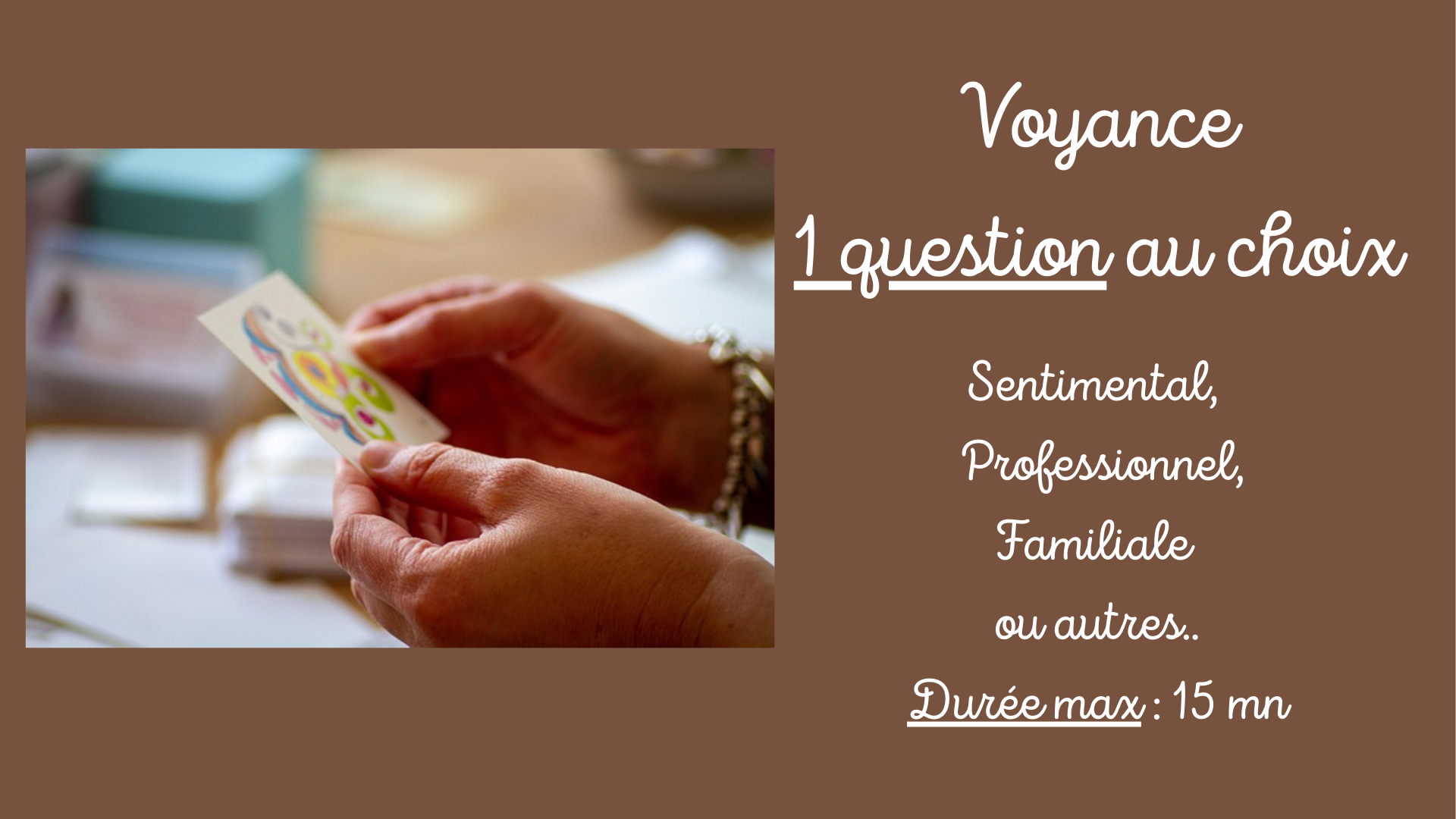 Consultation 1 question de votre choix 15mn