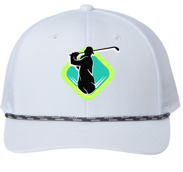 Golf Themed White Cap