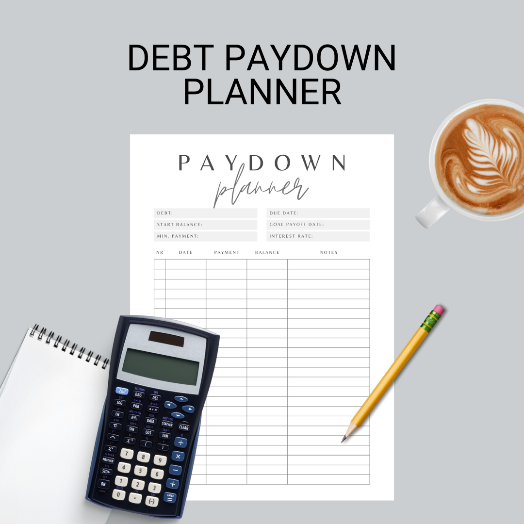 Debt Paydown Planner - Printable PDF - Digital Download