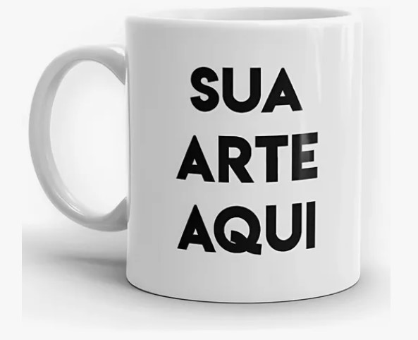 Caneca branca cerâmica 325ml - Personalizada