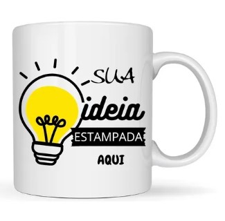Caneca branca cerâmica 325ml -  Personalizada