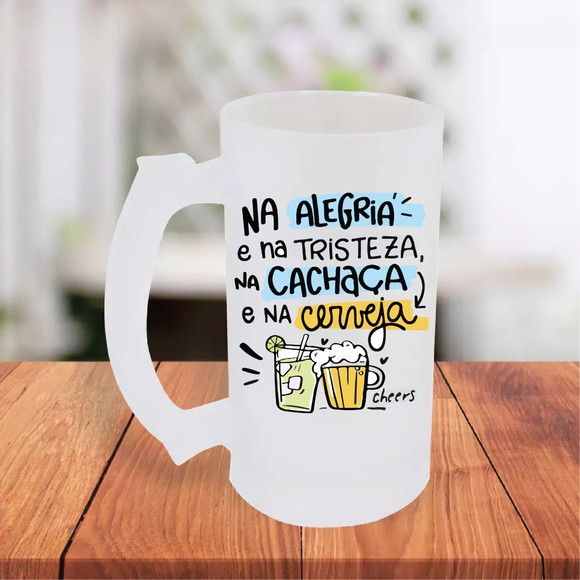 Caneca de Chopp Vidro Fosca 475ml -  Personalizada