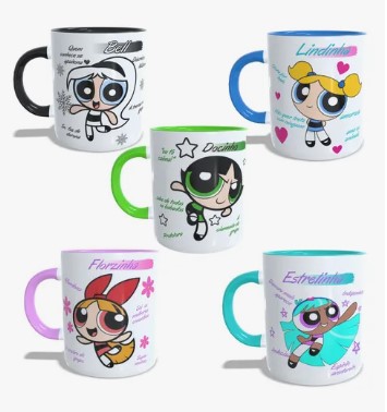 Caneca cerâmica 325ml  - Alça E Interior Colorido -  PERSONALIZADA