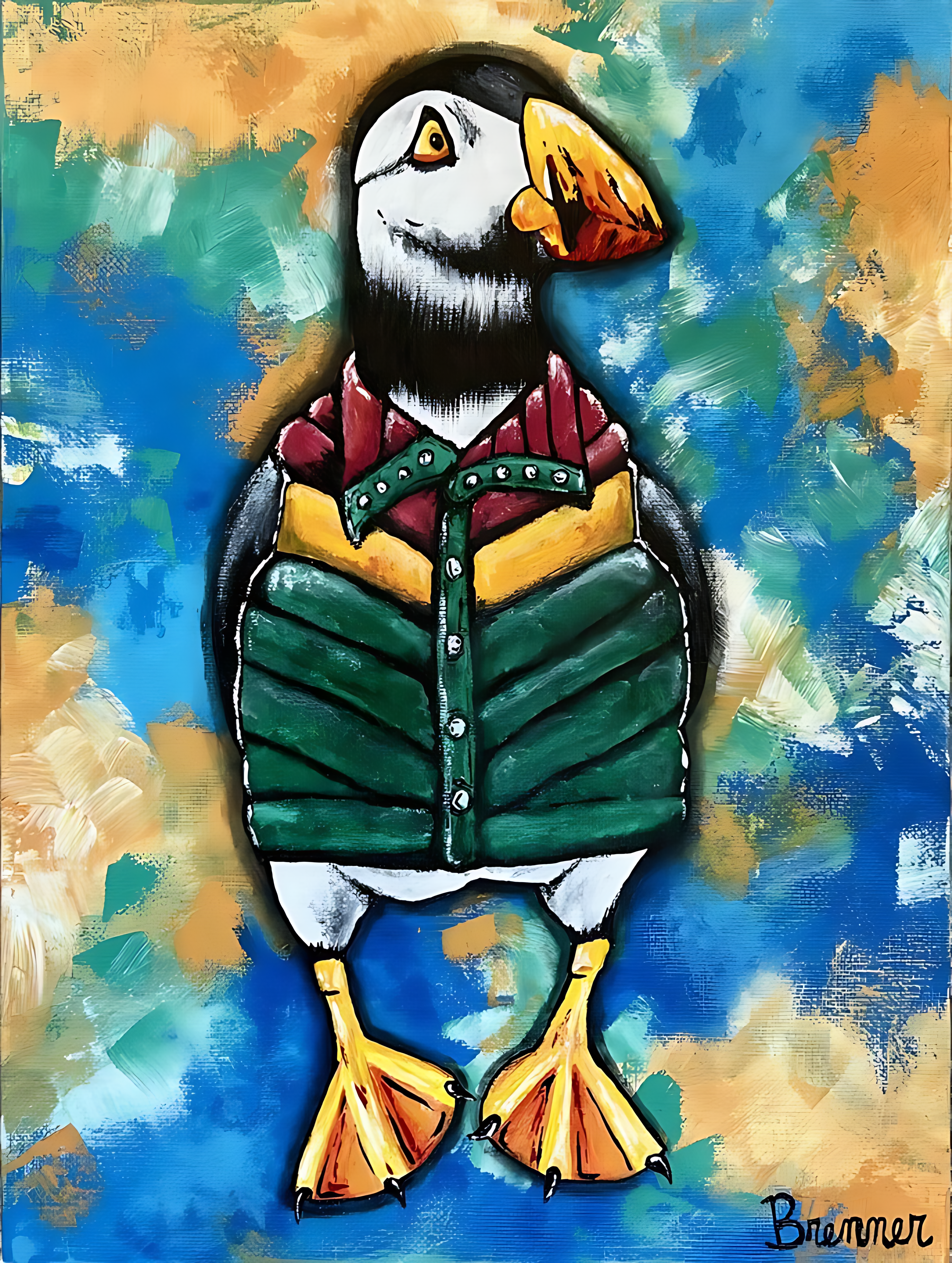 Puffed Up Puffin (8.5 x 11 PRINT)