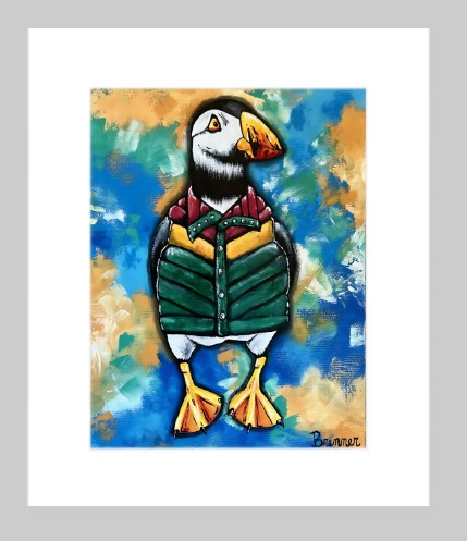 Puffed Up Puffin (8.5 x 11 PRINT)