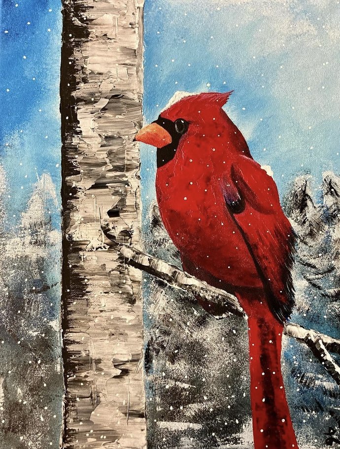 Snowy Cardinal (8.5 x 11 PRINT)