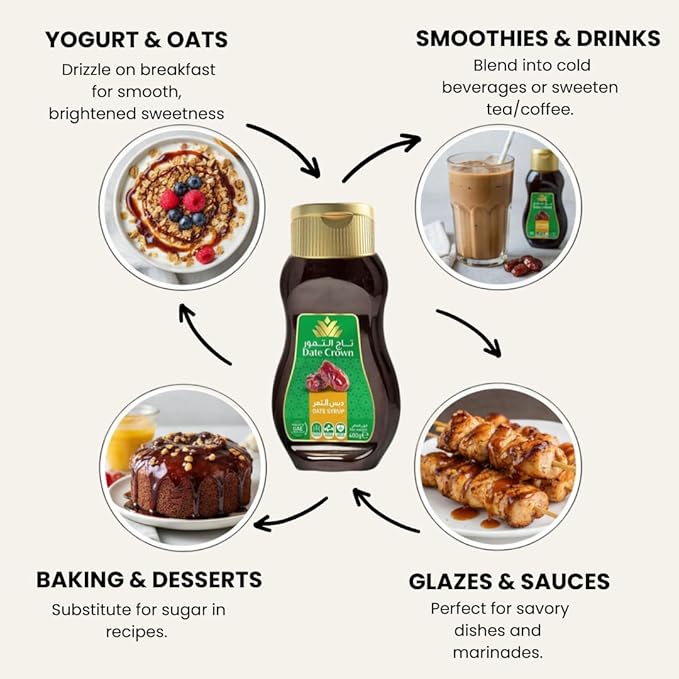 Date Crown Date Syrup 400g | Sugar Free Syrup from Organic Dates | 100% Natural