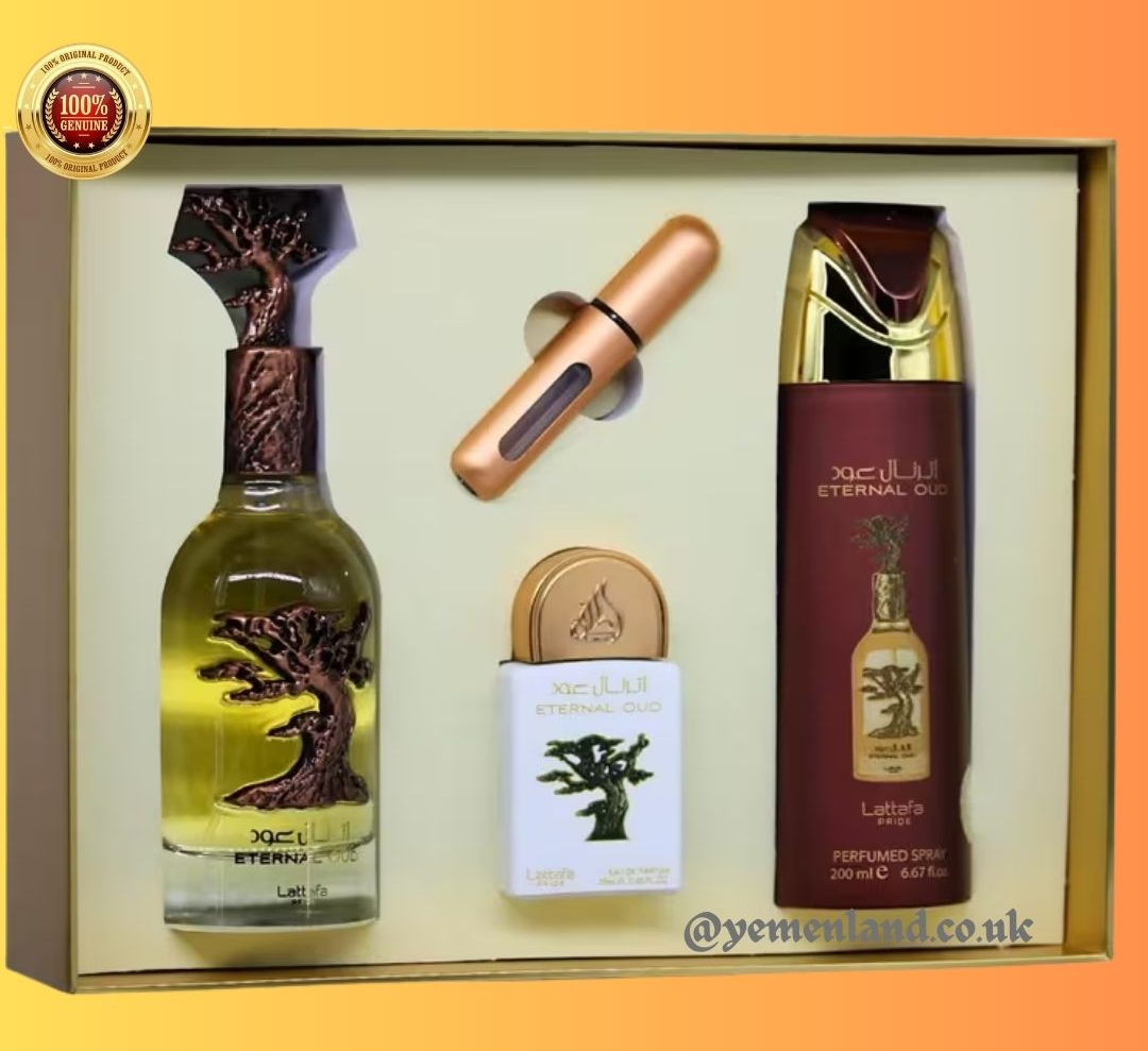 Lattafa Pride Eternal Oud Gift Set | 100ml EDP + 20ml + 200ml Spray | Luxury Oud Perfume