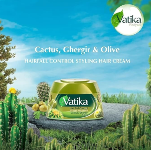 2 X 140 ml DABUR VATIKA HAIR FALL CONTROL STYLING HAIR CREAM CACTUS GHERGIR