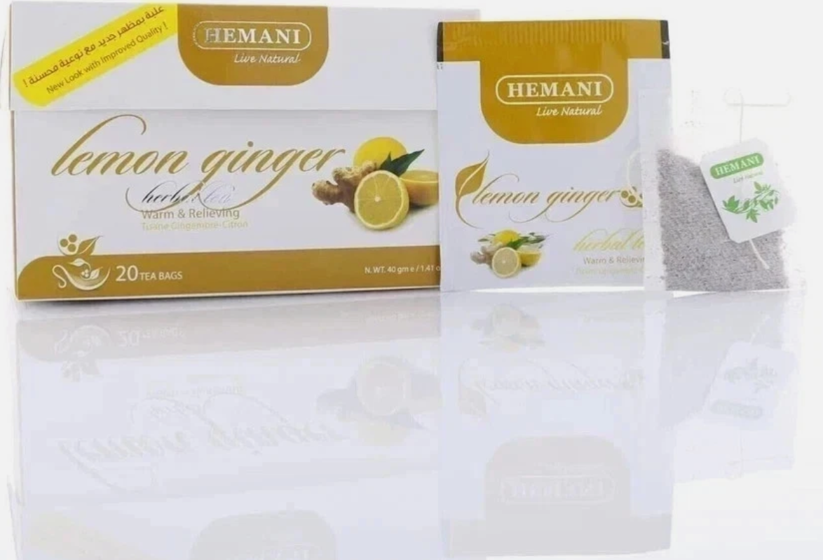 Hemani Lemon Ginger Herbal Tea 20 Bags شاي هيماني بالأعشاب بالليمون والزنجبيل
