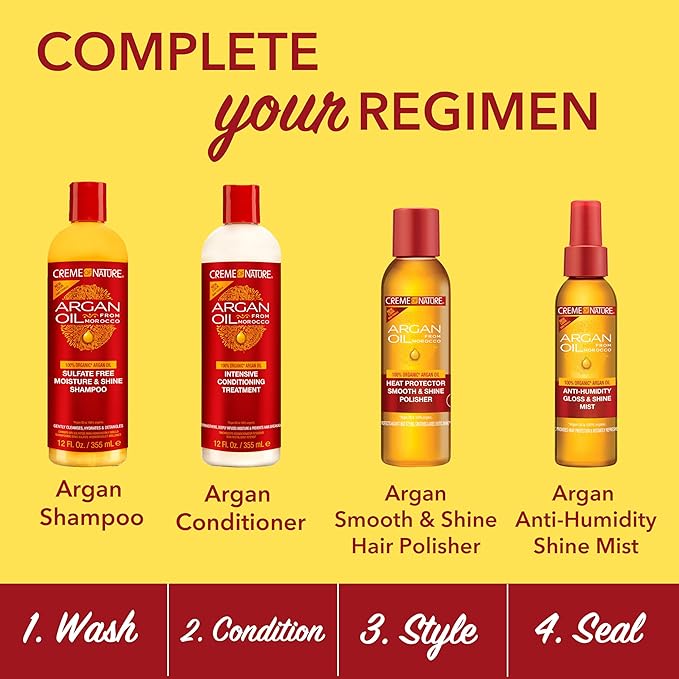 Creme Of Nature Argan Oil Heat Defence Gloss & Shine Polisher | Hair | 4oz Fo