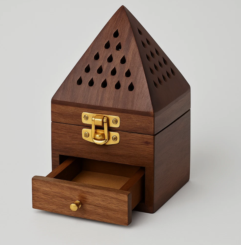 Wooden Bakhoor & Incense Burner Arabian Mabkhara Pyramid Style Cone