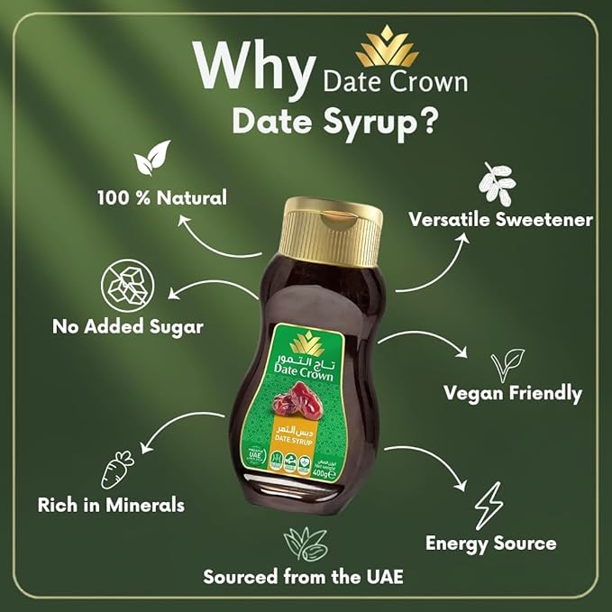 Date Crown Date Syrup 400g | Sugar Free Syrup from Organic Dates | 100% Natural