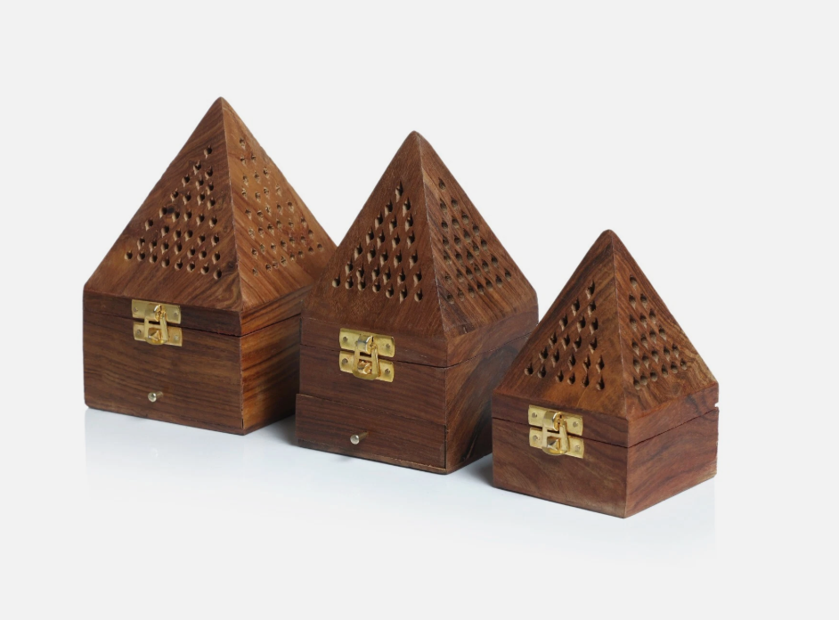 Wooden Bakhoor & Incense Burner Arabian Mabkhara Pyramid Style Cone