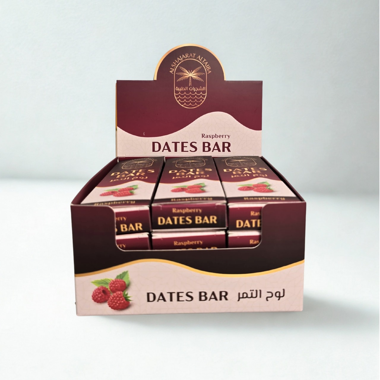 Raspberry Dates Bars Healthy Fruit Snack No Added Sugar Gluten Free 12 Pack