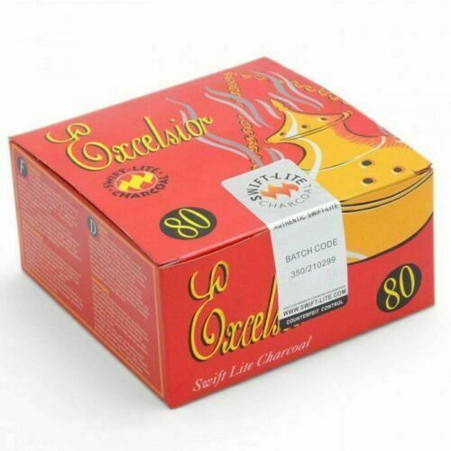 Full-Box Royal Quick Light Charcoal Tablets incense Burner Coal 80 Discs Shisha