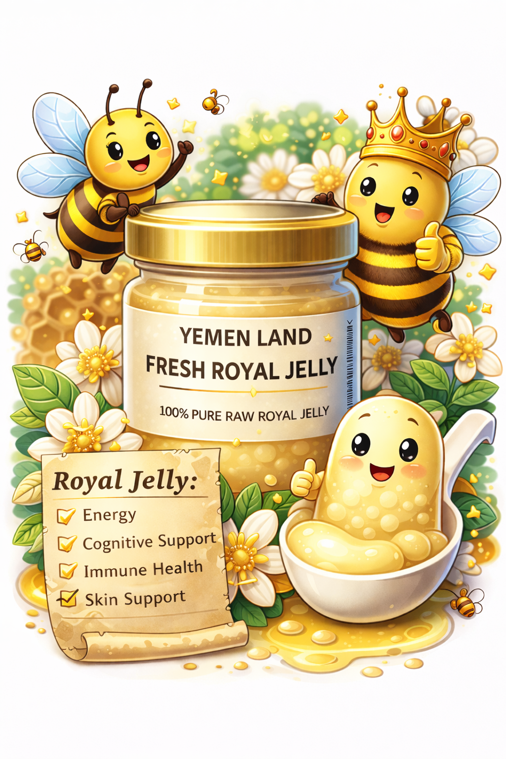 Fresh Royal Jelly 30g | 100% Pure Raw Royal Jelly Natural Superfood Energy