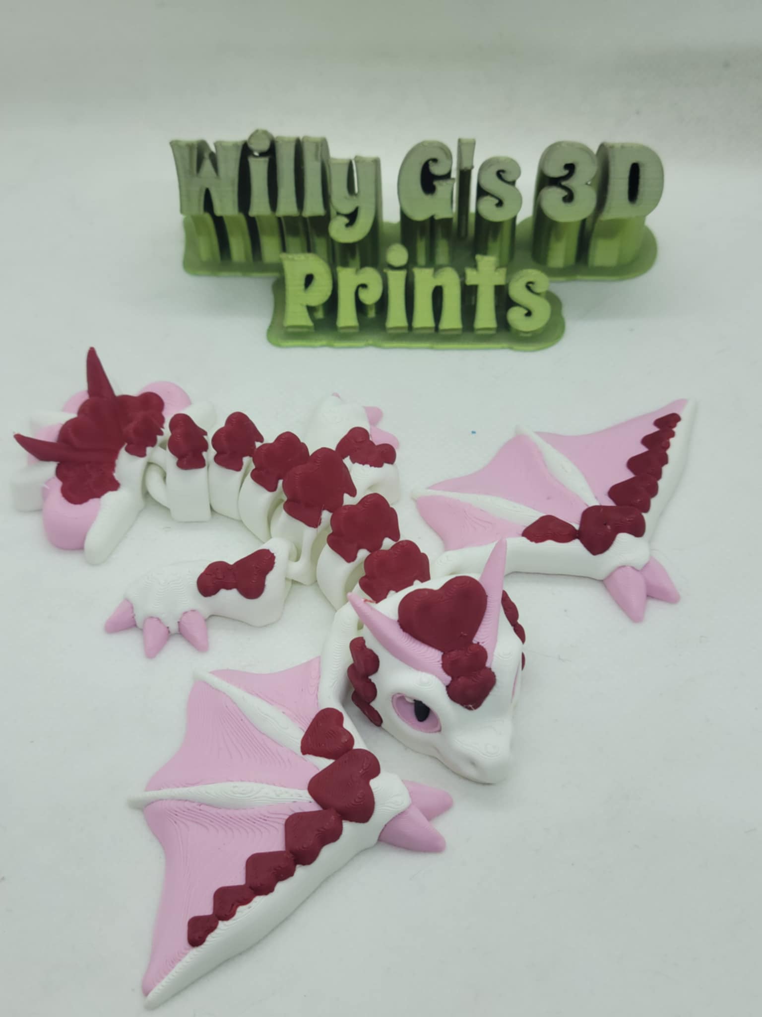 3D Printed Articulated Love/Hearts Wyvern