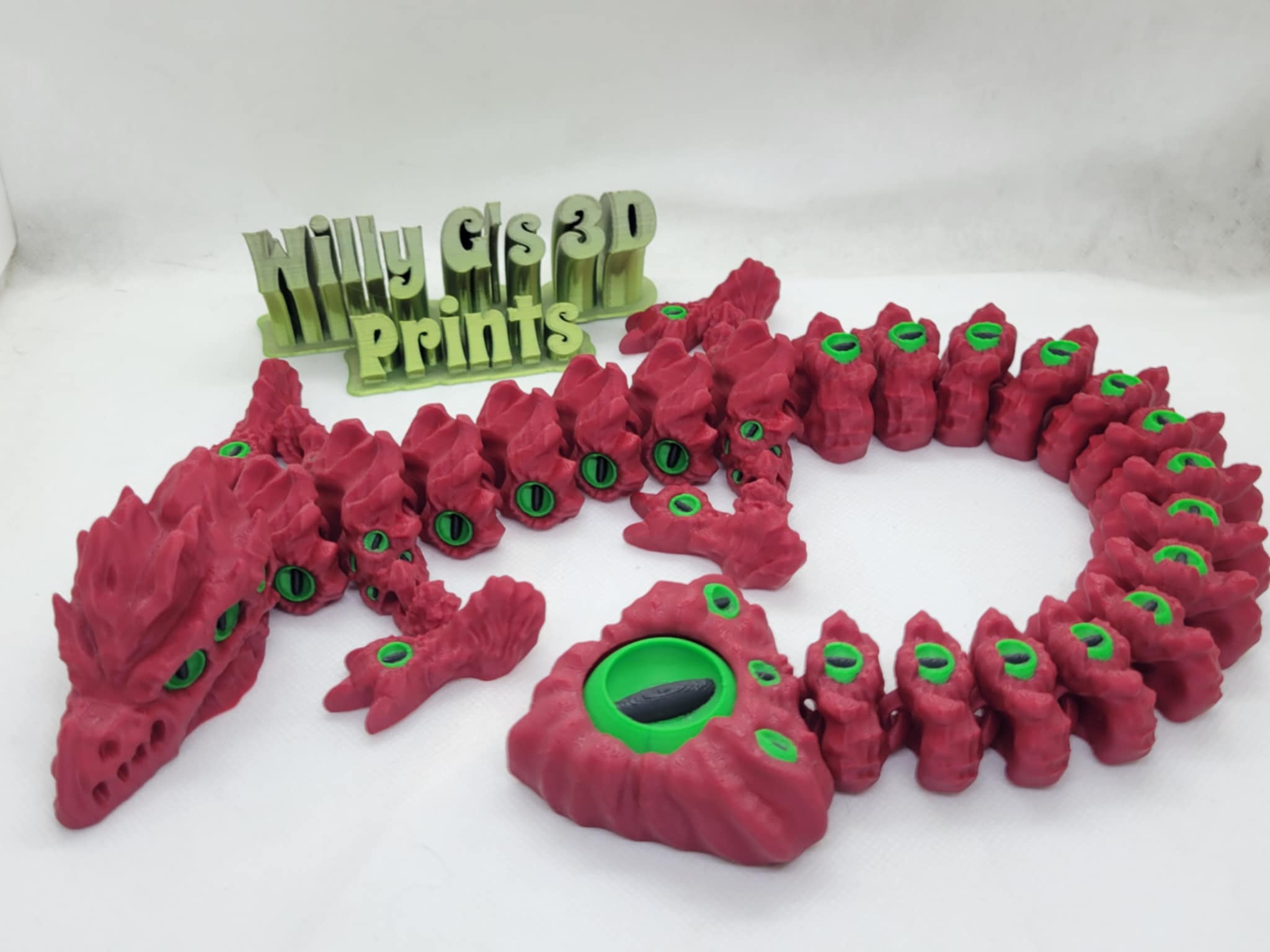 3D Printed Cursed Dragon with Fidget Tail and/or Egg