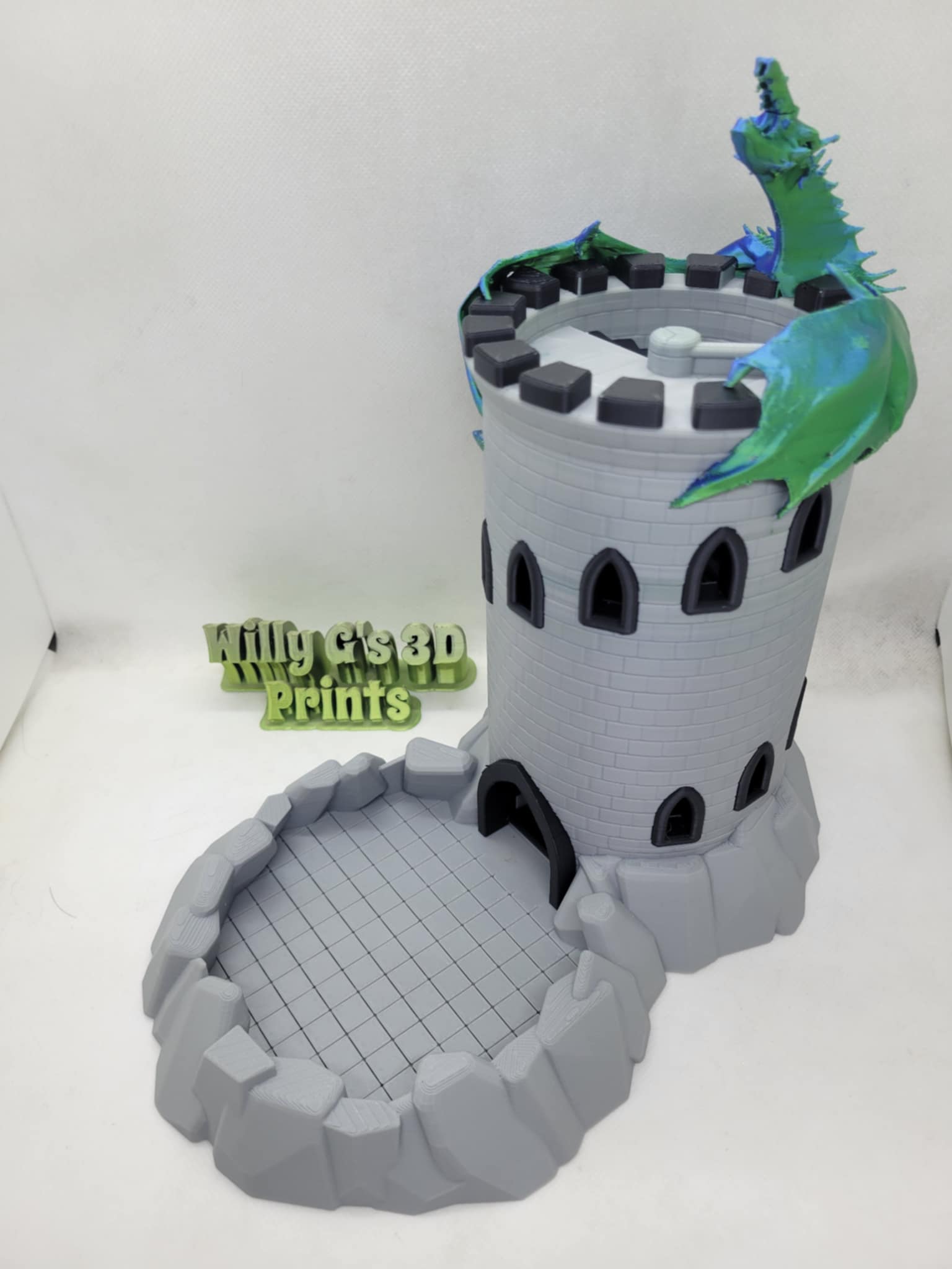 3D Printed Dragon Dice Tower Castle