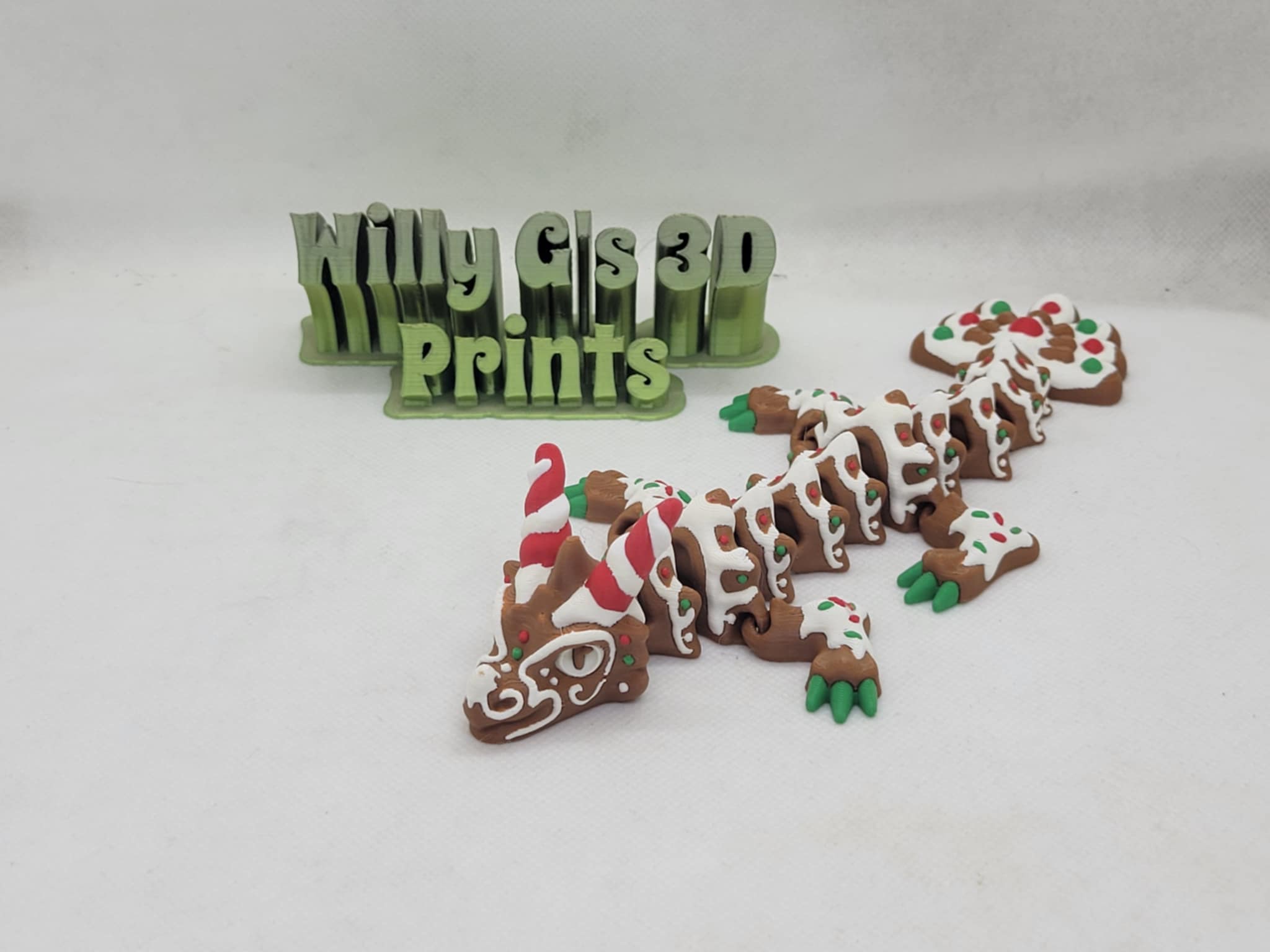 3D Printed Articulated Gingerbread Dragon