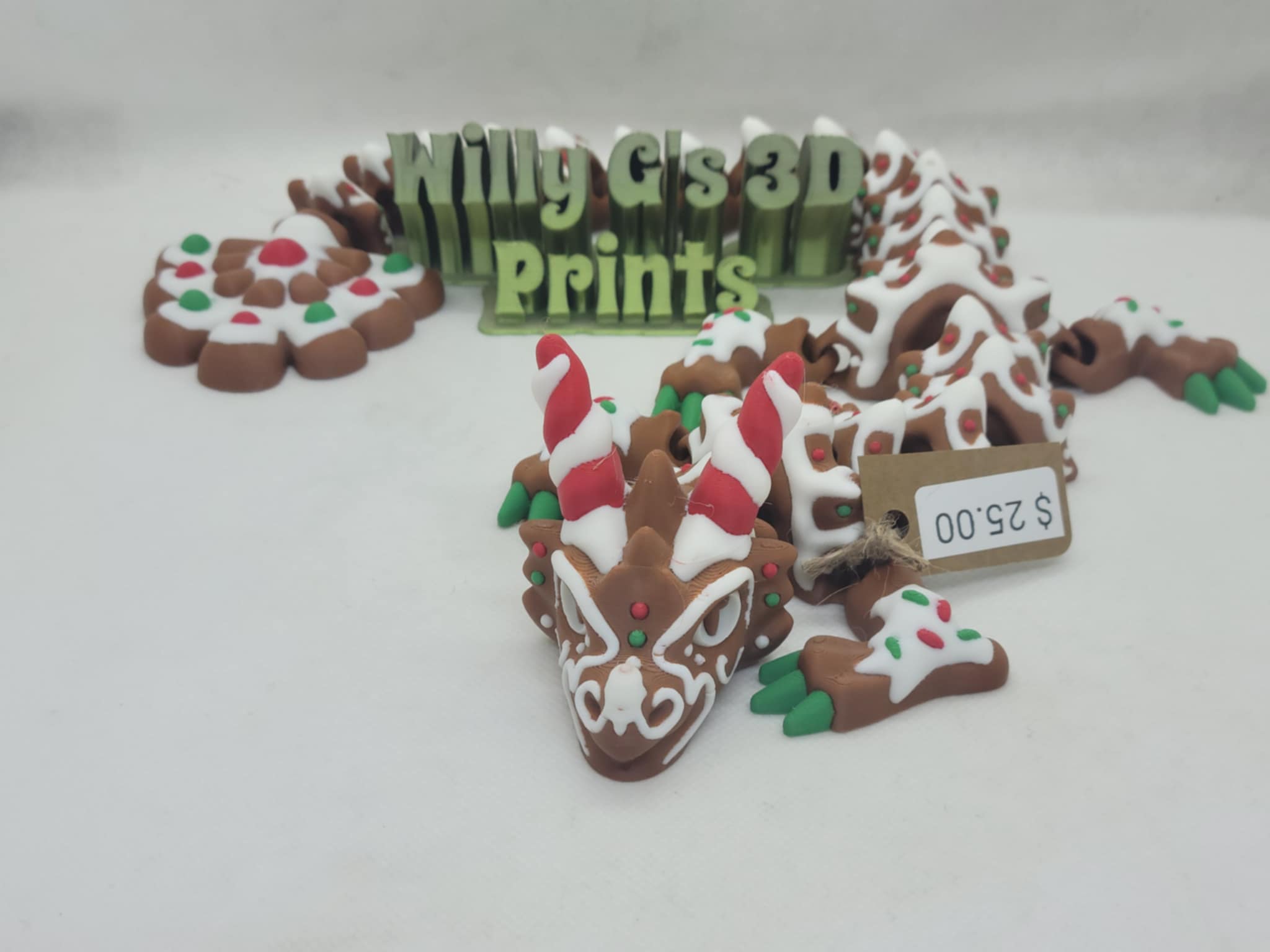 3D Printed Articulated Gingerbread Dragon
