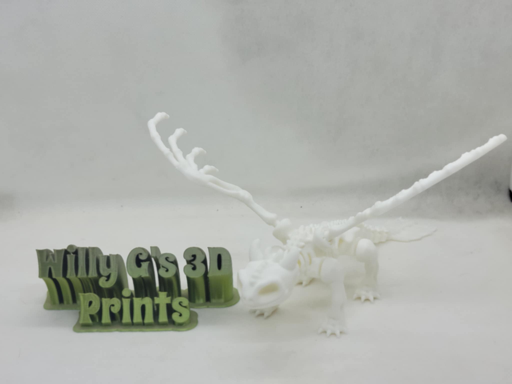3D Printed Articulated Spooky Toothless Dragon with Wings