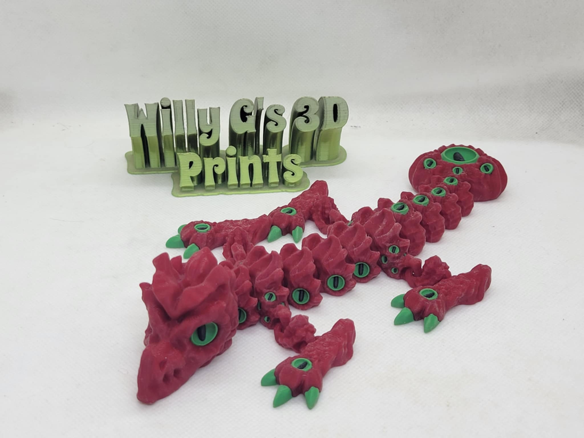 3D Printed Cursed Dragon with Fidget Tail and/or Egg
