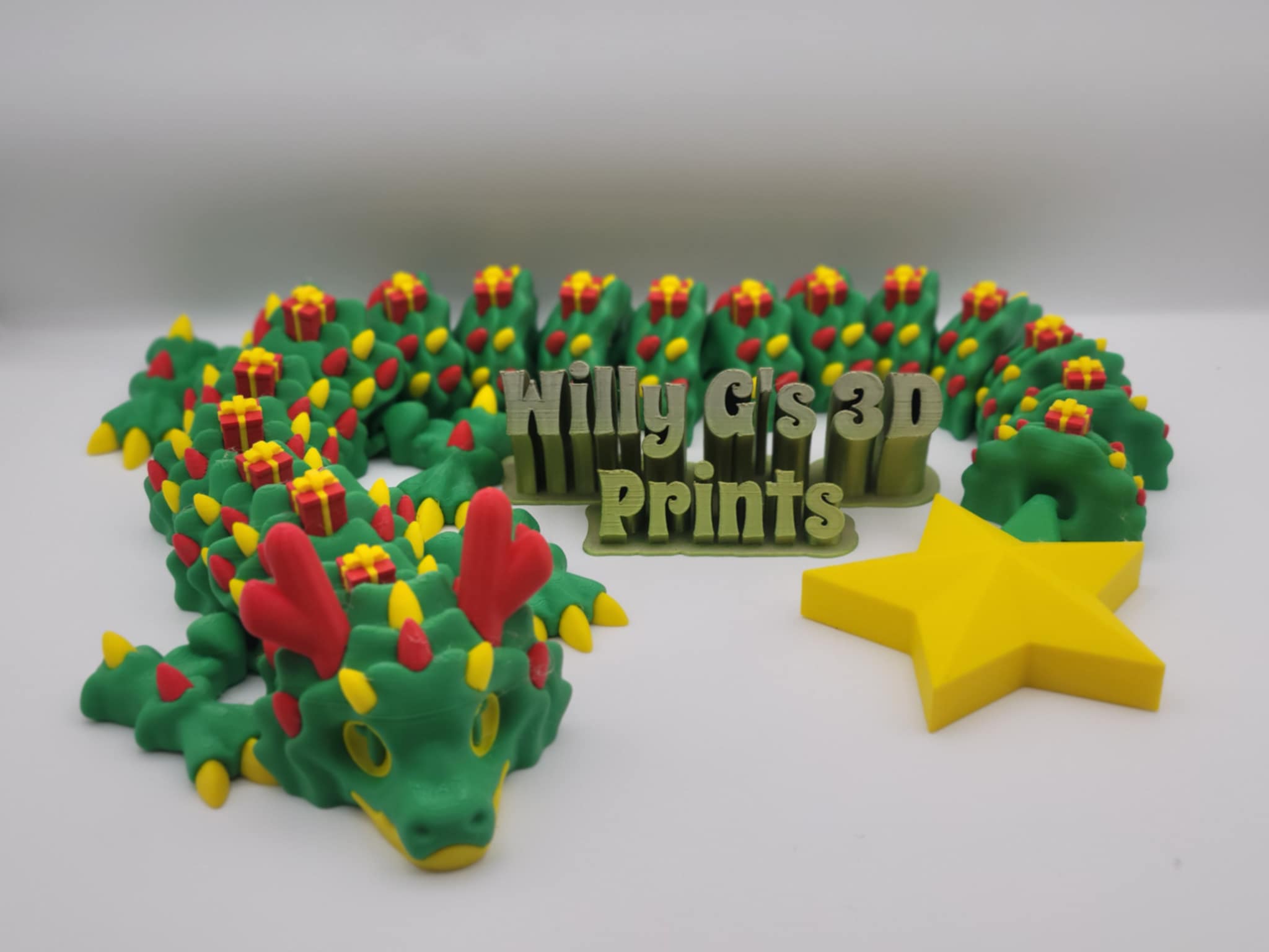 3D Printed Articulated Christmas Tree Dragon