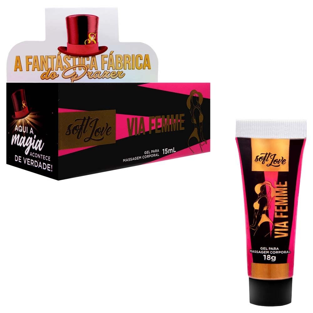 Gel para Massagem Corporal Soft Love Via Femme