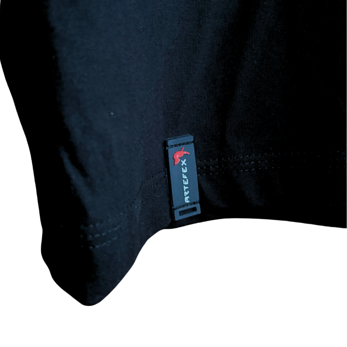 Oversized Artefex Classic Blue Elephant, Black T-Shirt 