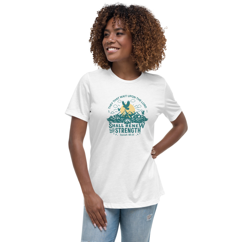 "THEY THAT WAIT UPON THE LORD" (MOUNTAINS) Women's Relaxed T-Shirt