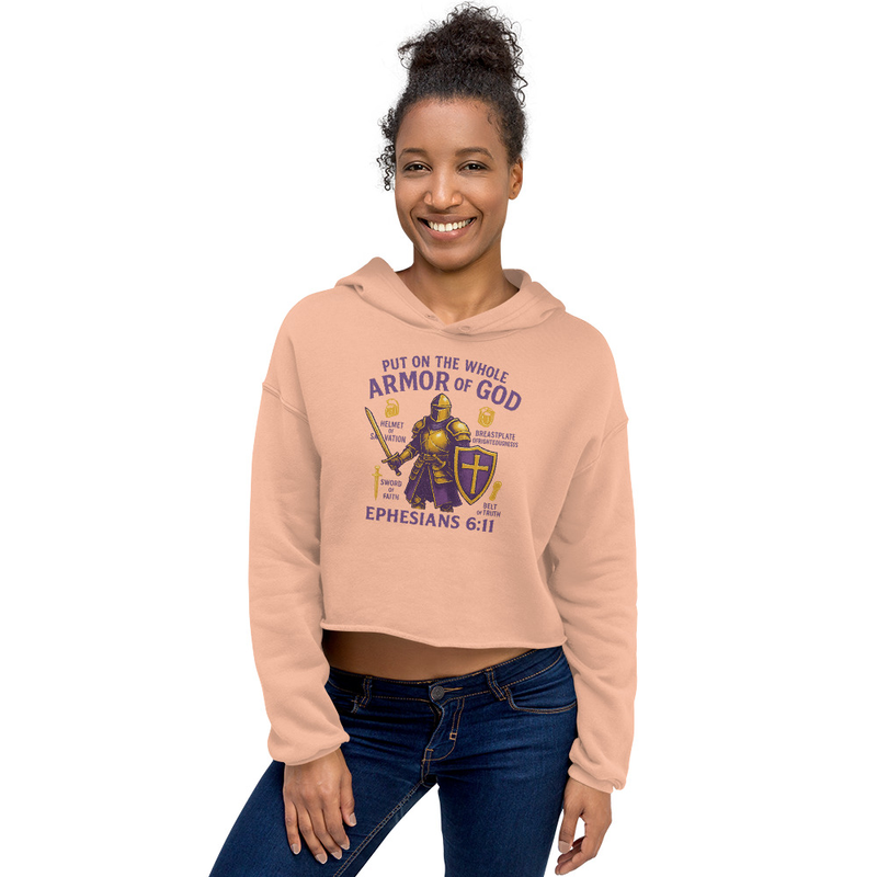 "PUT ON THE WHOLE ARMOR OF GOD" Cropped Hoodie