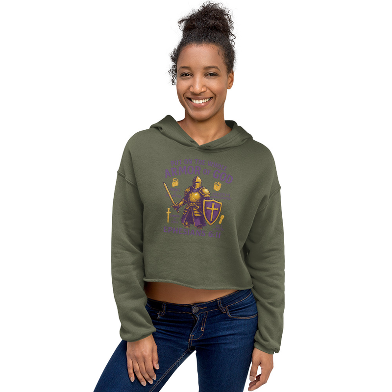 "PUT ON THE WHOLE ARMOR OF GOD" Cropped Hoodie