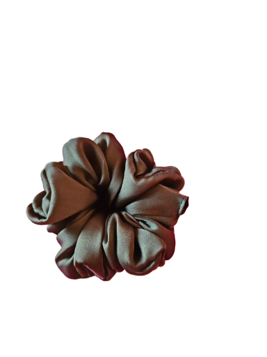Green Satin Hair Scrunchie