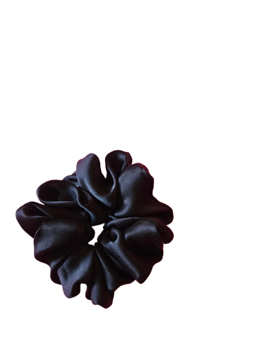 Black Satin Hair Scrunchie