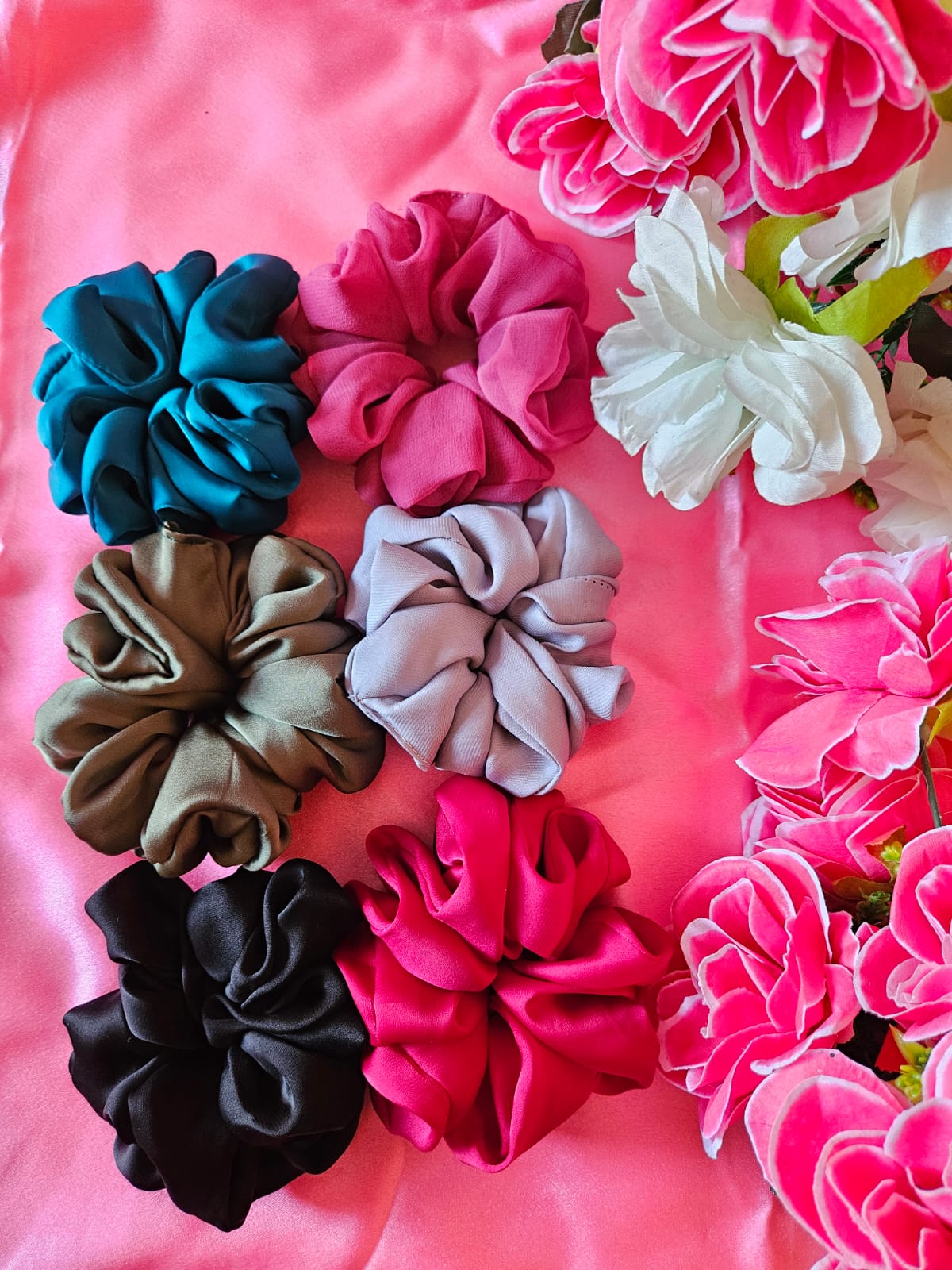 Colorful Satin Scrunchies