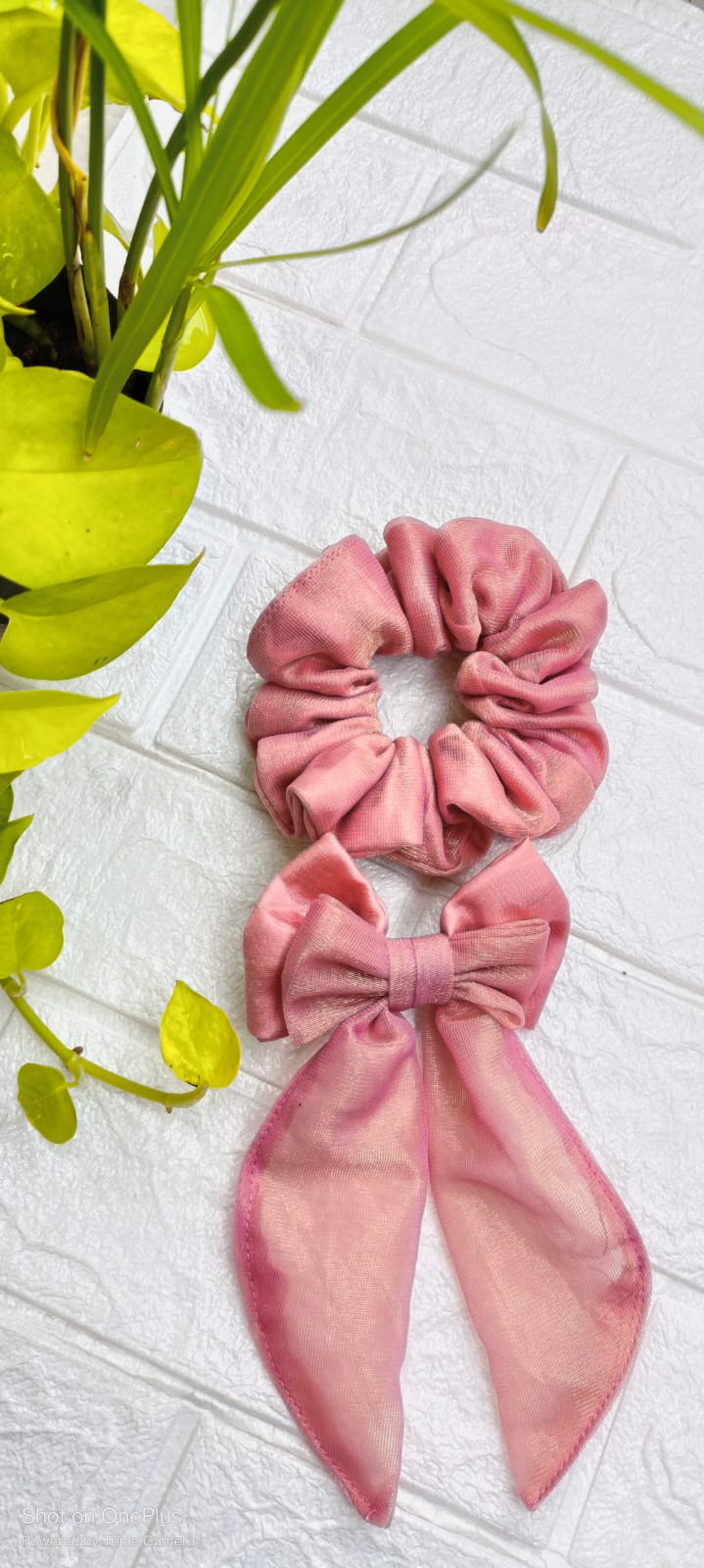 Pink Satin Hair Accessory Set