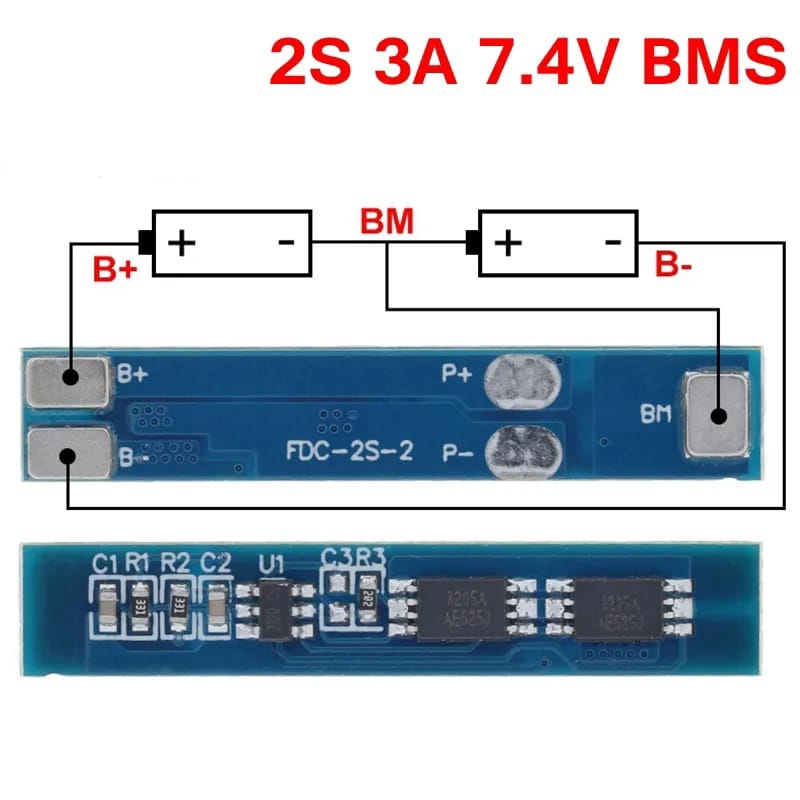 2S 3A 7.4V BMS