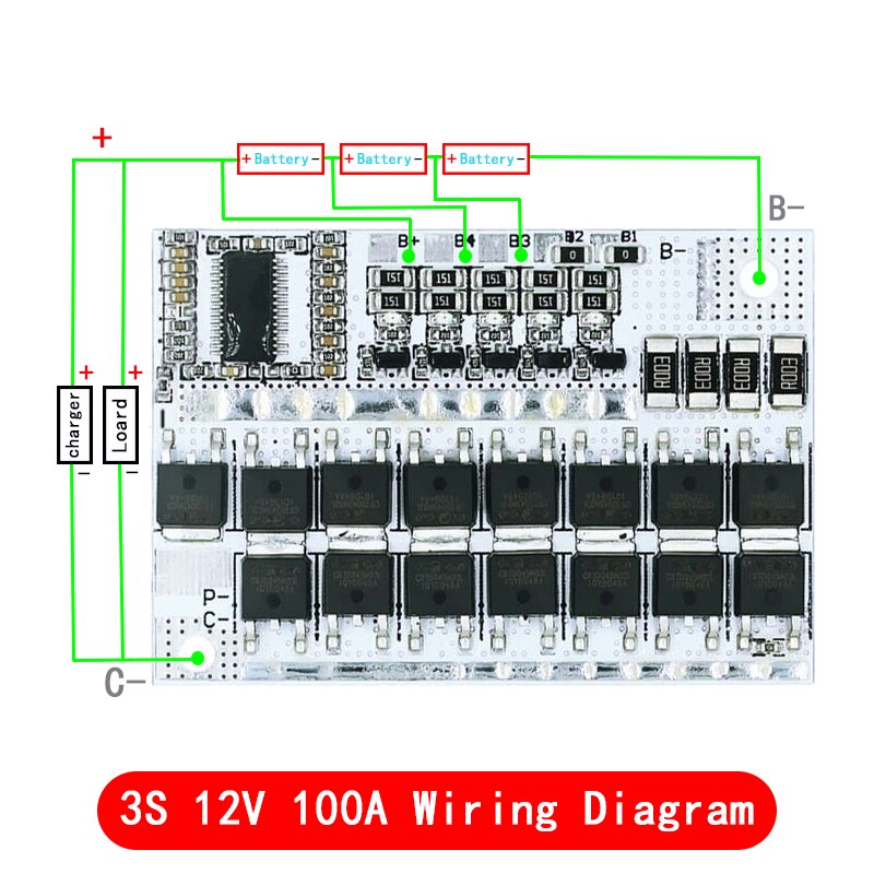 3S 12V 100A BMS Lithium-ion Battery BMS Board 3.7v balanced